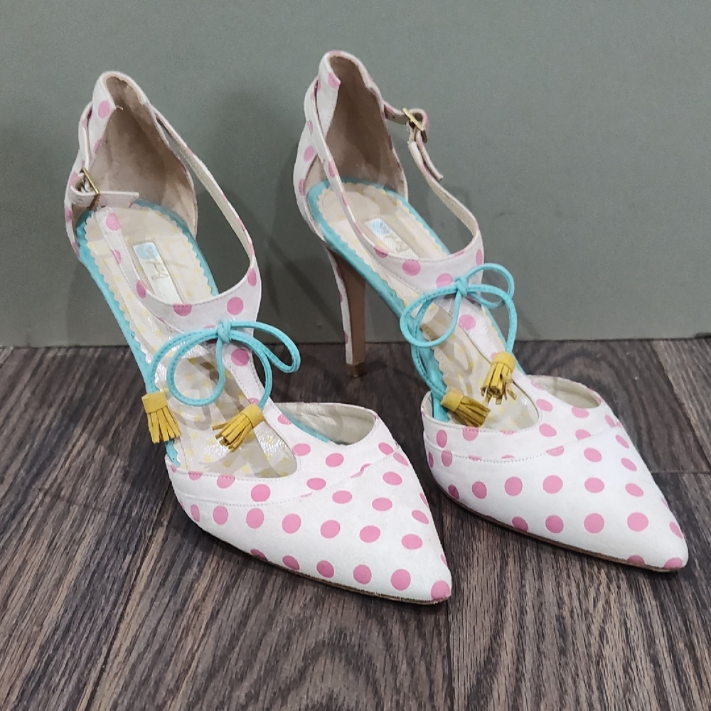 Boden Pink and Blue Heels with Vintage Charm